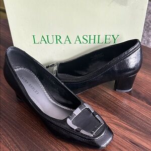 Laura Ashley Elegant Black Heels with Metallic Detail